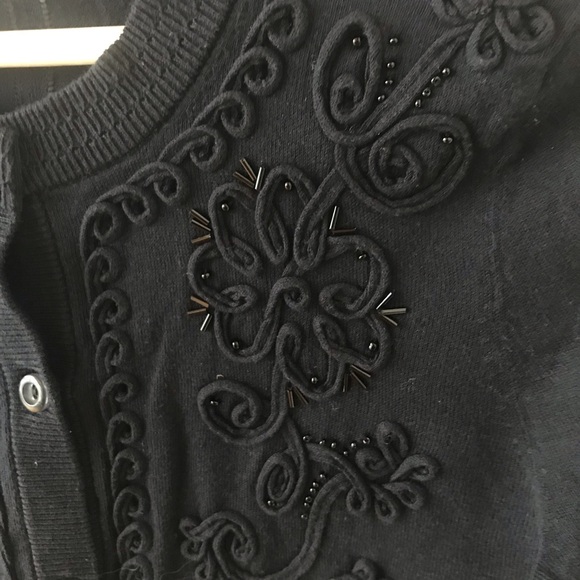 Milly of New York beaded navy cardigan - Picture 3 of 6